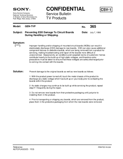 Sony TVP0365  Sony sony tv bulletins sony tv bulletins TVP0365.pdf
