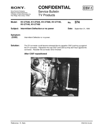 Sony TVP0374  Sony sony tv bulletins sony tv bulletins TVP0374.pdf