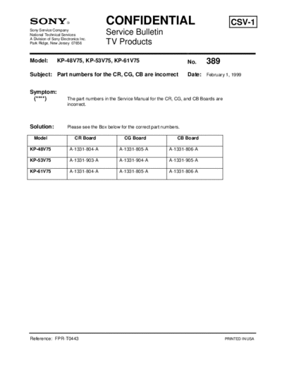 Sony TVP0389  Sony sony tv bulletins sony tv bulletins TVP0389.pdf