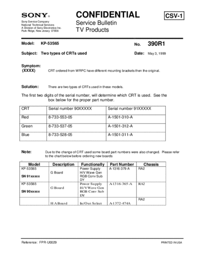Sony TVP0390  Sony sony tv bulletins sony tv bulletins TVP0390.pdf
