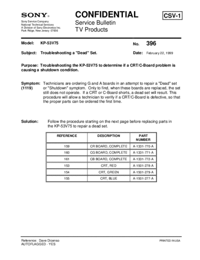 Sony TVP0396  Sony sony tv bulletins sony tv bulletins TVP0396.pdf