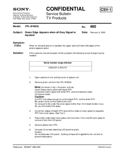 Sony TVP0460  Sony sony tv bulletins sony tv bulletins TVP0460.pdf
