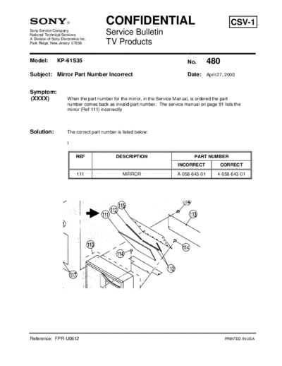 Sony TVP0480  Sony sony tv bulletins sony tv bulletins TVP0480.pdf