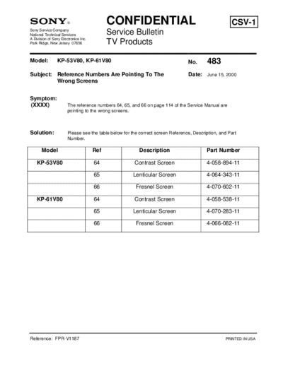 Sony TVP0483  Sony sony tv bulletins sony tv bulletins TVP0483.pdf