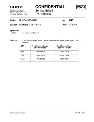 Sony TVP0400  Sony sony tv bulletins sony tv bulletins TVP0400.pdf