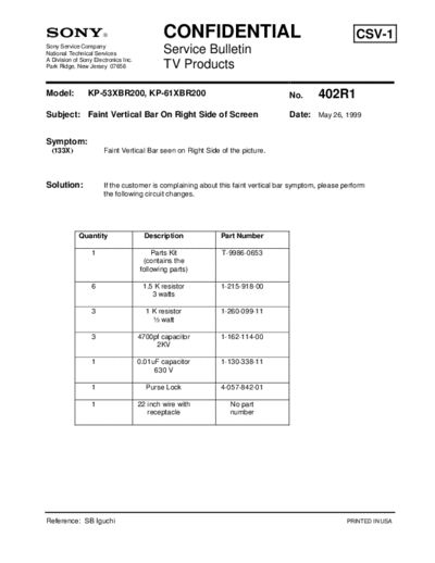 Sony TVP0402  Sony sony tv bulletins sony tv bulletins TVP0402.pdf