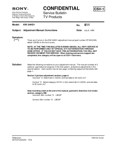 Sony TVP0411  Sony sony tv bulletins sony tv bulletins TVP0411.pdf