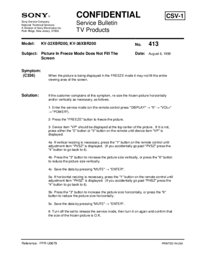 Sony TVP0413  Sony sony tv bulletins sony tv bulletins TVP0413.pdf