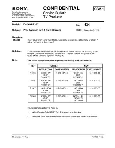 Sony TVP0434  Sony sony tv bulletins sony tv bulletins TVP0434.pdf