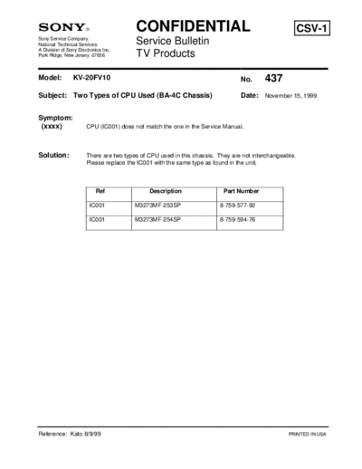Sony TVP0437  Sony sony tv bulletins sony tv bulletins TVP0437.pdf