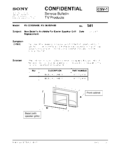 Sony TVP0541  Sony sony tv bulletins sony tv bulletins TVP0541.pdf