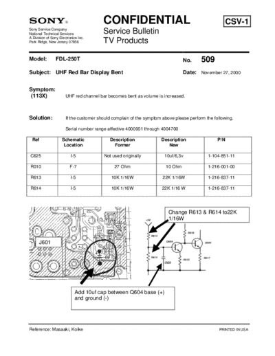 Sony TVP0509  Sony sony tv bulletins sony tv bulletins TVP0509.pdf