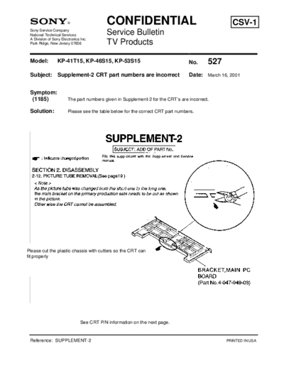 Sony TVP0527  Sony sony tv bulletins sony tv bulletins TVP0527.pdf