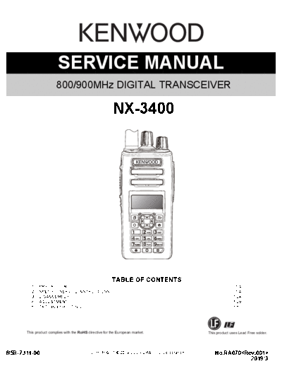 Kenwood NX-3400 RA070 B5B-7311-00  Kenwood Radios NX-3400_RA070_B5B-7311-00.pdf