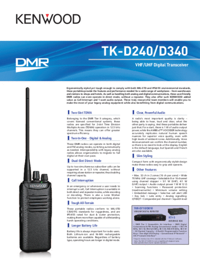 Kenwood TK-D240340Brochure  Kenwood Radios TK-D240340Brochure.pdf