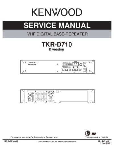 Kenwood TKR-D710K RQ148 B5B-7228-00  Kenwood Radios TKR-D710K_RQ148_B5B-7228-00.pdf