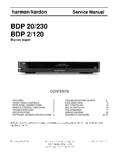 Harman Kardon BDP-20 & 230 & 2 & 120 Rev 1  Harman Kardon BDP BDP-20 & 230 & 2 & 120 BDP-20 & 230 & 2 & 120 Rev 1.pdf