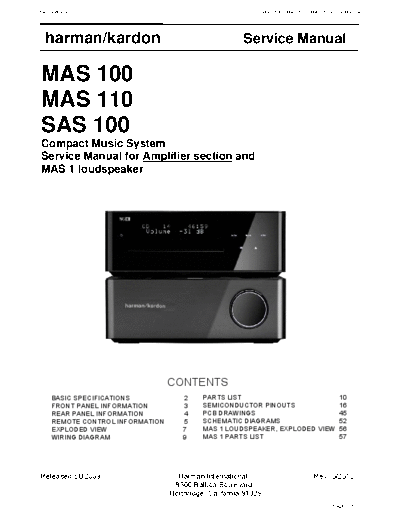 Harman Kardon MAS-100 & 110 & SAS-110 Rev 3  Harman Kardon MAS MAS-100 & 110 & SAS-110 MAS-100 & 110 & SAS-110 Rev 3.pdf