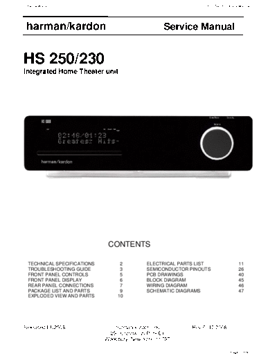 Harman Kardon HS-250 & 230 Rev 0  Harman Kardon HS HS-250 & 230 HS-250 & 230 Rev 0.pdf