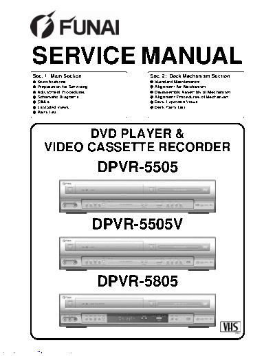 Funai DPVR-5505 & 5505V & 5805  Funai DPVR DPVR-5505 & 5505V & 5805 DPVR-5505 & 5505V & 5805.pdf