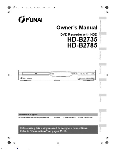 Funai HD-B2735 & B2785   Funai HD HD-B2735 & B2785 HD-B2735 & B2785 .pdf