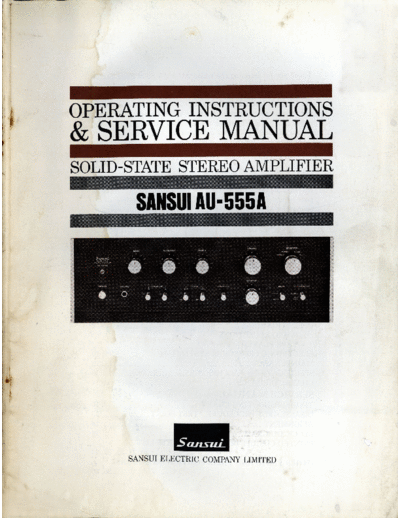 Sansui -AU555A-int-sm  Sansui Solid State Stereo Control Amplifier Solid State Stereo Control Amplifier - AU-555A Sansui-AU555A-int-sm.pdf
