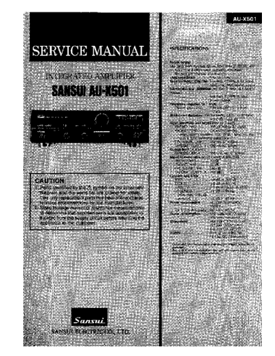 Sansui AU-X501  Sansui Integrated Stereo Amplifier Integrated Stereo Amplifier - AU-X501 Sansui AU-X501.pdf