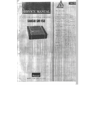 Sansui SM-150  Sansui Four Channel Power Amplifier Four Channel Power Amplifier - SM-150 Sansui SM-150.pdf
