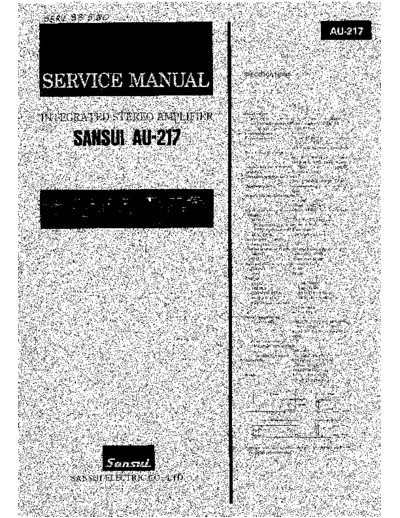 Sansui -AU217-int-sm  Sansui Integrated Stereo Amplifier Integrated Stereo Amplifier - AU-217 Sansui-AU217-int-sm.pdf