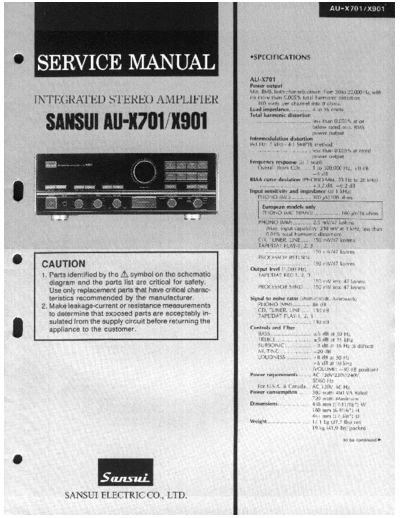 Sansui -AUX701-901-int-sm  Sansui Integrated Stereo Amplifier Integrated Stereo Amplifier - AU-X701 & X901 Sansui-AUX701-901-int-sm.pdf