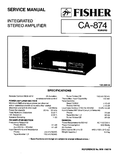 Fisher CA-874  Fisher CA CA-874 CA-874.pdf