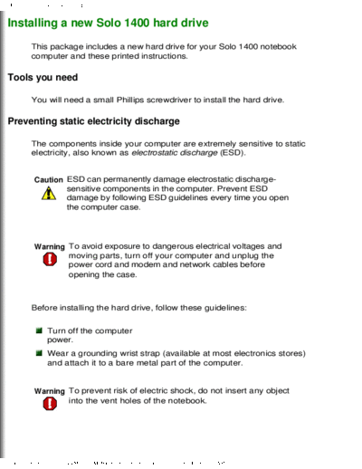 Gateway SOLO 1400 REMOVE REPLACE HARD DRIVE  Gateway SOLO 1400 REMOVE REPLACE HARD DRIVE.pdf