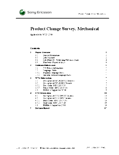 Sony Ericsson Product Change Survey  Sony Ericsson Mobile Phones   Sony Ericsson Z710 & W710 Product_Change_Survey.PDF