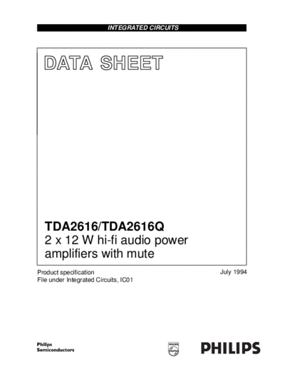 Hyundai TDA2616  Hyundai TV H-TV1403 H-TV1403 Datasheets TDA2616.pdf