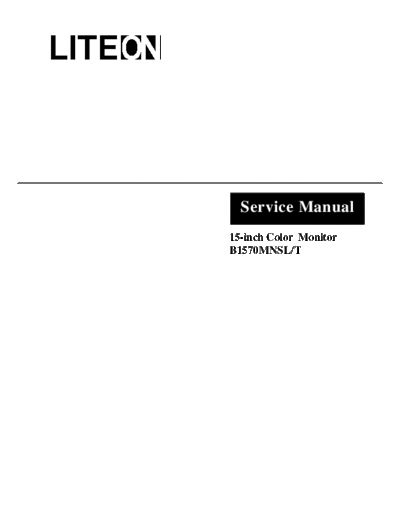 LITE-ON B1570  LITE-ON CRT monitors B1570MNS B1570.pdf