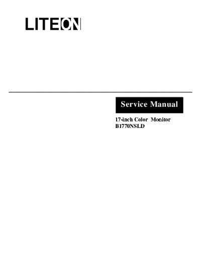 LITE-ON B1770NSLD  LITE-ON CRT monitors B1770ns B1770NSLD.pdf