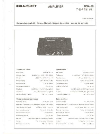 Blaupunkt BSA80  Blaupunkt Car Audio BSA80.pdf