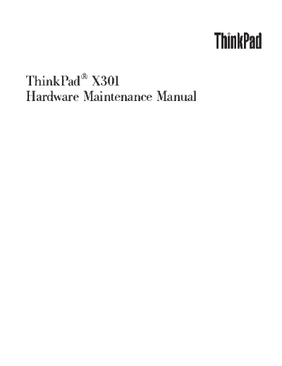 IBM thinkpad x301 v1  IBM thinkpad x301_v1.pdf