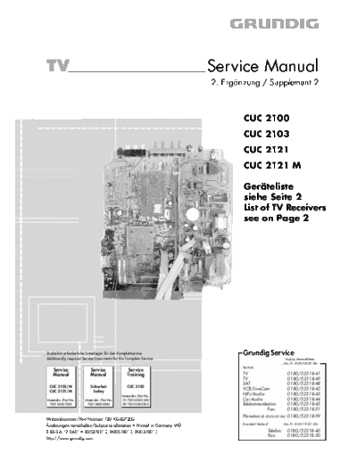 Grundig CUC-2100 & 2103 & 2121 & 2121M  Grundig CUC CUC-2100 & 2103 & 2121 & 2121M & 2121GB CUC-2100 & 2103 & 2121 & 2121M.PDF