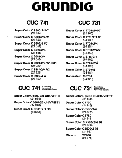 Grundig CUC-741 & 731  Grundig CUC CUC-741 & 731 CUC-741 & 731.pdf
