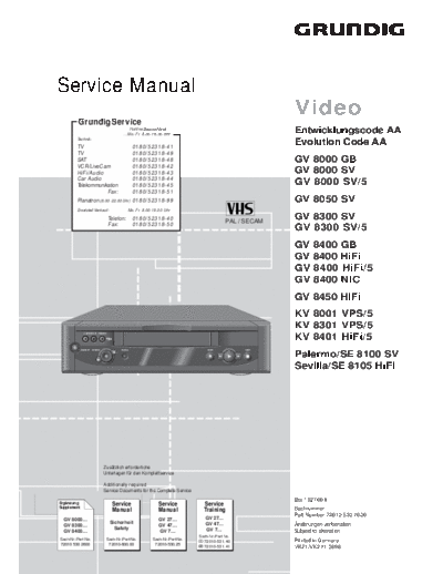 Grundig GV-8000 & 8050 & 8300  Grundig GV GV-8000 & 8050 & 8300 GV-8000 & 8050 & 8300.PDF