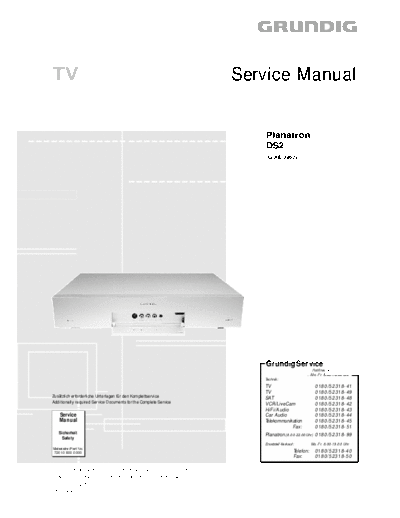 Grundig Planatron-DS2  Grundig Planatron Planatron-DS2 Planatron-DS2.PDF