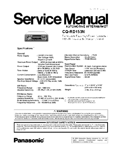 panasonic CQ-RD153N  panasonic Car Audio CQ-RD153N.pdf