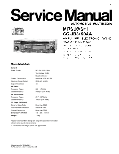 panasonic CQ-JB3160AA  panasonic Car Audio CQ-JB3160AA.pdf