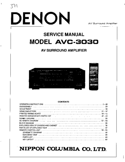 DENON  AVC-3030  DENON AV Surround Amplifier AV Surround Amplifier Denon - AVC-3030  AVC-3030.PDF