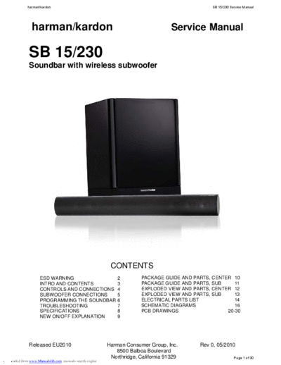 Harman Kardon SB-15 & 230 Rev 0  Harman Kardon SB SB-15 & 230 SB-15 & 230 Rev 0.pdf