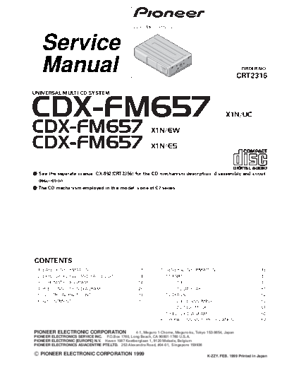 Pioneer CDX-FM657 (CRT2316)  Pioneer CDX CDX-FM657 Pioneer_CDX-FM657 (CRT2316).pdf