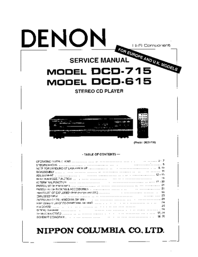 DENON  2 DCD-715 & 615  DENON CD Player CD Player Denon - DCD-715 & 615  2 DCD-715 & 615.PDF
