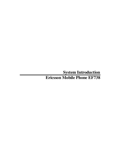 Ericsson SystIntro  . Rare and Ancient Equipment Ericsson Mobile Phones ERICSSON EF738 SystIntro.pdf