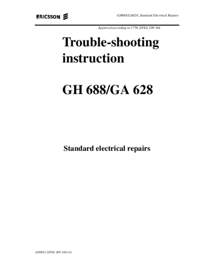 Ericsson GH688  . Rare and Ancient Equipment Ericsson Mobile Phones ERICSSON GH688 ERICSSON GH688.pdf